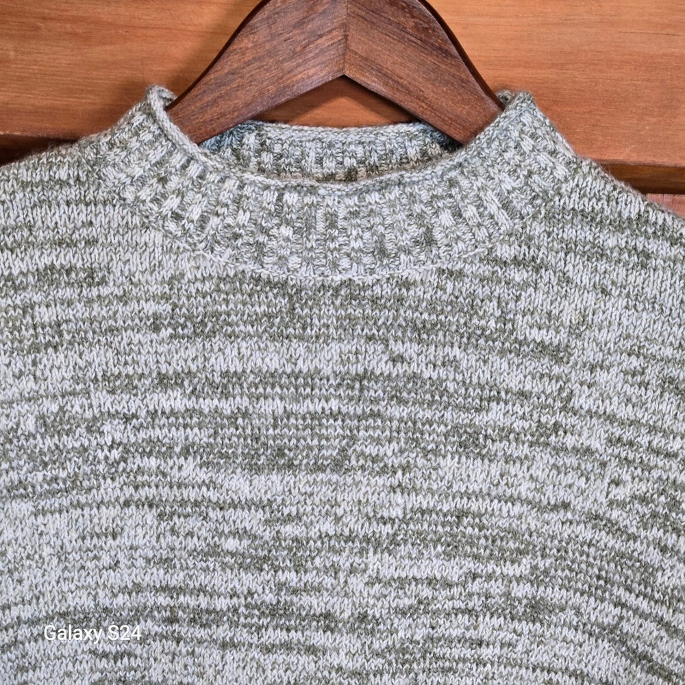 BP‎ Mock Neck Marled Knit Sweater XS Green White Casual Pullover